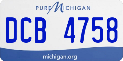 MI license plate DCB4758