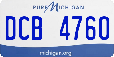 MI license plate DCB4760