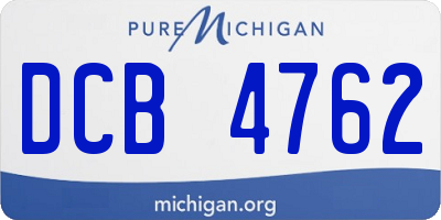 MI license plate DCB4762
