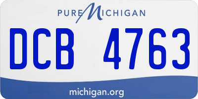 MI license plate DCB4763