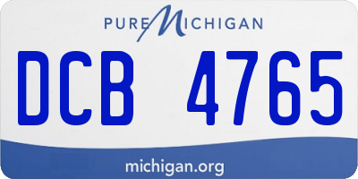MI license plate DCB4765
