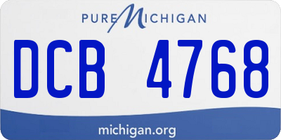 MI license plate DCB4768