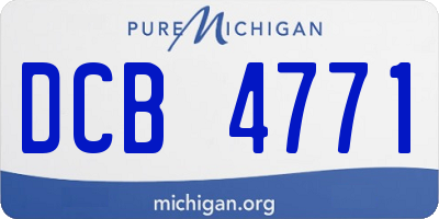 MI license plate DCB4771