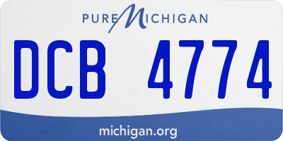MI license plate DCB4774
