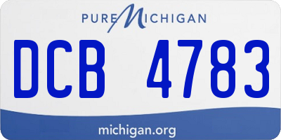 MI license plate DCB4783