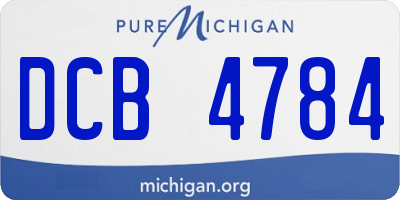 MI license plate DCB4784
