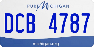 MI license plate DCB4787