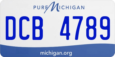 MI license plate DCB4789