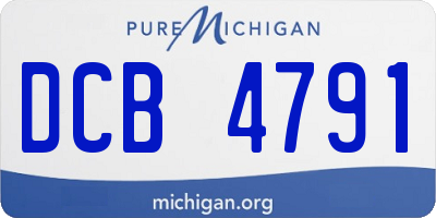 MI license plate DCB4791