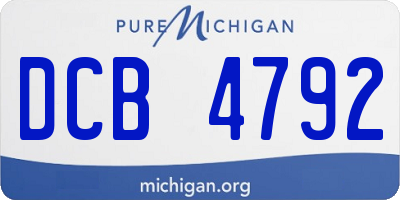 MI license plate DCB4792