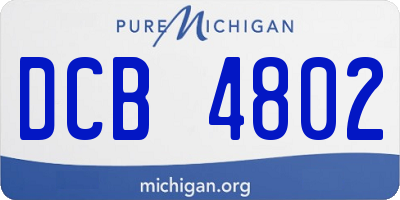 MI license plate DCB4802