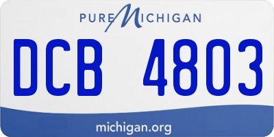 MI license plate DCB4803