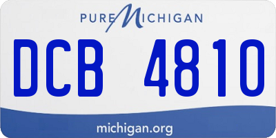MI license plate DCB4810