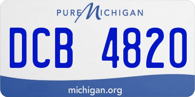 MI license plate DCB4820
