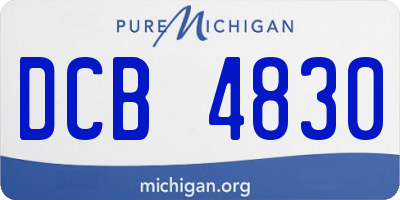 MI license plate DCB4830