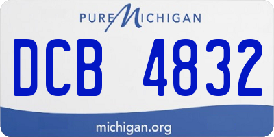 MI license plate DCB4832