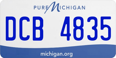 MI license plate DCB4835