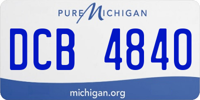 MI license plate DCB4840