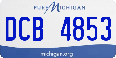 MI license plate DCB4853