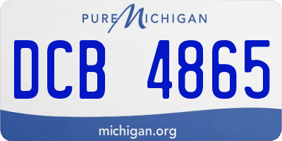 MI license plate DCB4865