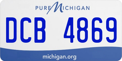 MI license plate DCB4869