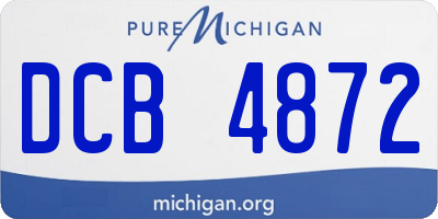 MI license plate DCB4872