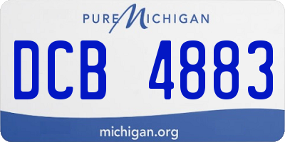 MI license plate DCB4883