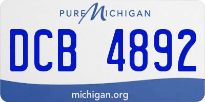 MI license plate DCB4892