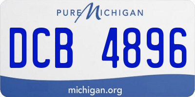 MI license plate DCB4896