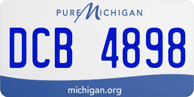 MI license plate DCB4898