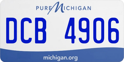 MI license plate DCB4906