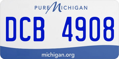 MI license plate DCB4908