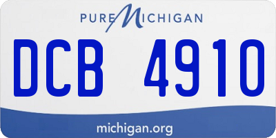 MI license plate DCB4910
