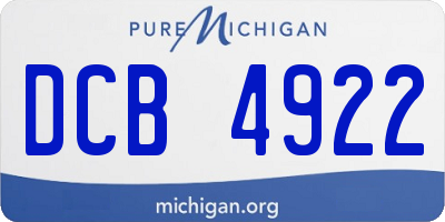 MI license plate DCB4922
