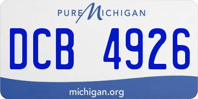 MI license plate DCB4926
