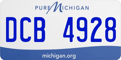 MI license plate DCB4928