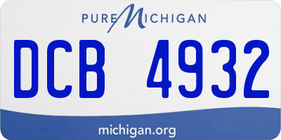 MI license plate DCB4932