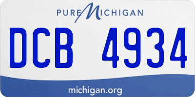 MI license plate DCB4934