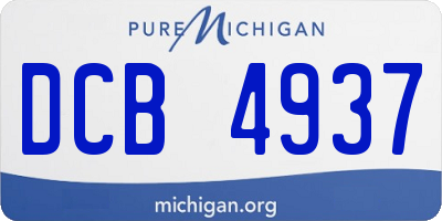MI license plate DCB4937