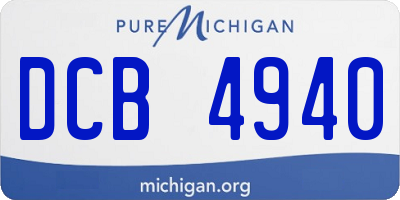 MI license plate DCB4940