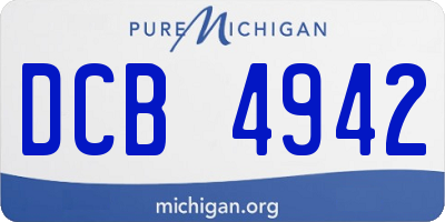 MI license plate DCB4942