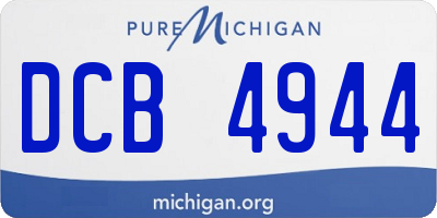 MI license plate DCB4944