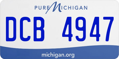 MI license plate DCB4947