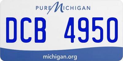 MI license plate DCB4950
