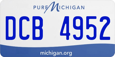 MI license plate DCB4952