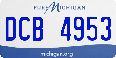 MI license plate DCB4953
