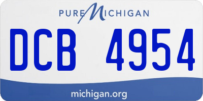 MI license plate DCB4954