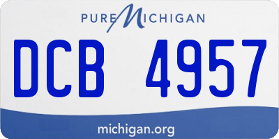 MI license plate DCB4957