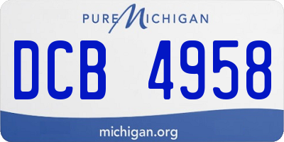 MI license plate DCB4958