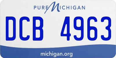 MI license plate DCB4963